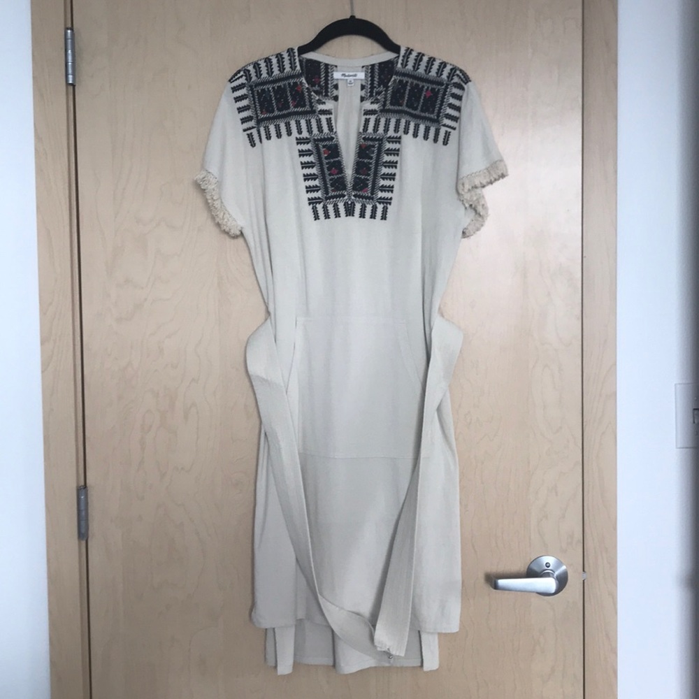 Madewell Paradise linen blend embroidered dress - Picture 5 of 8